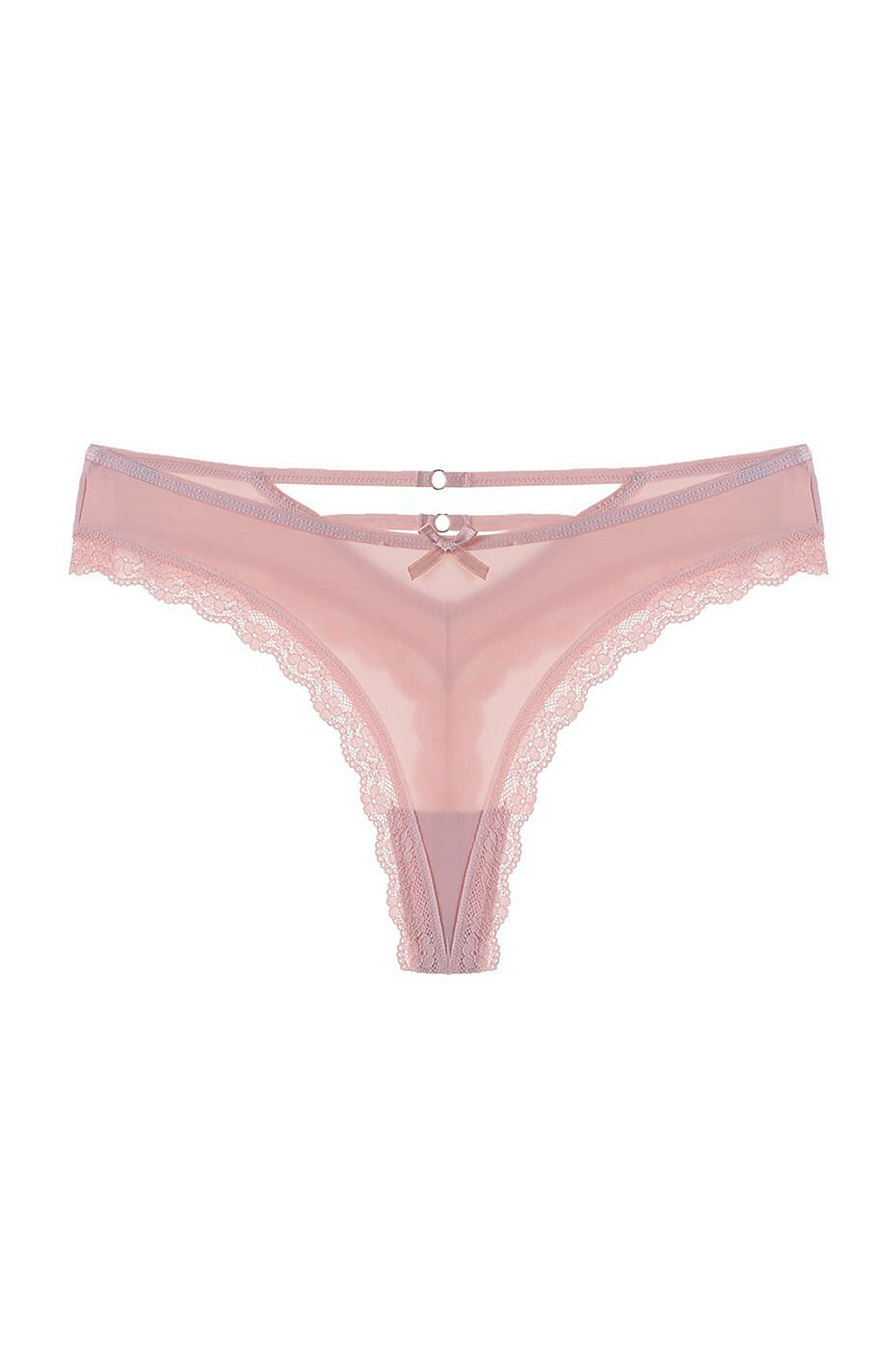 Lace Strap V T-Pants Pink