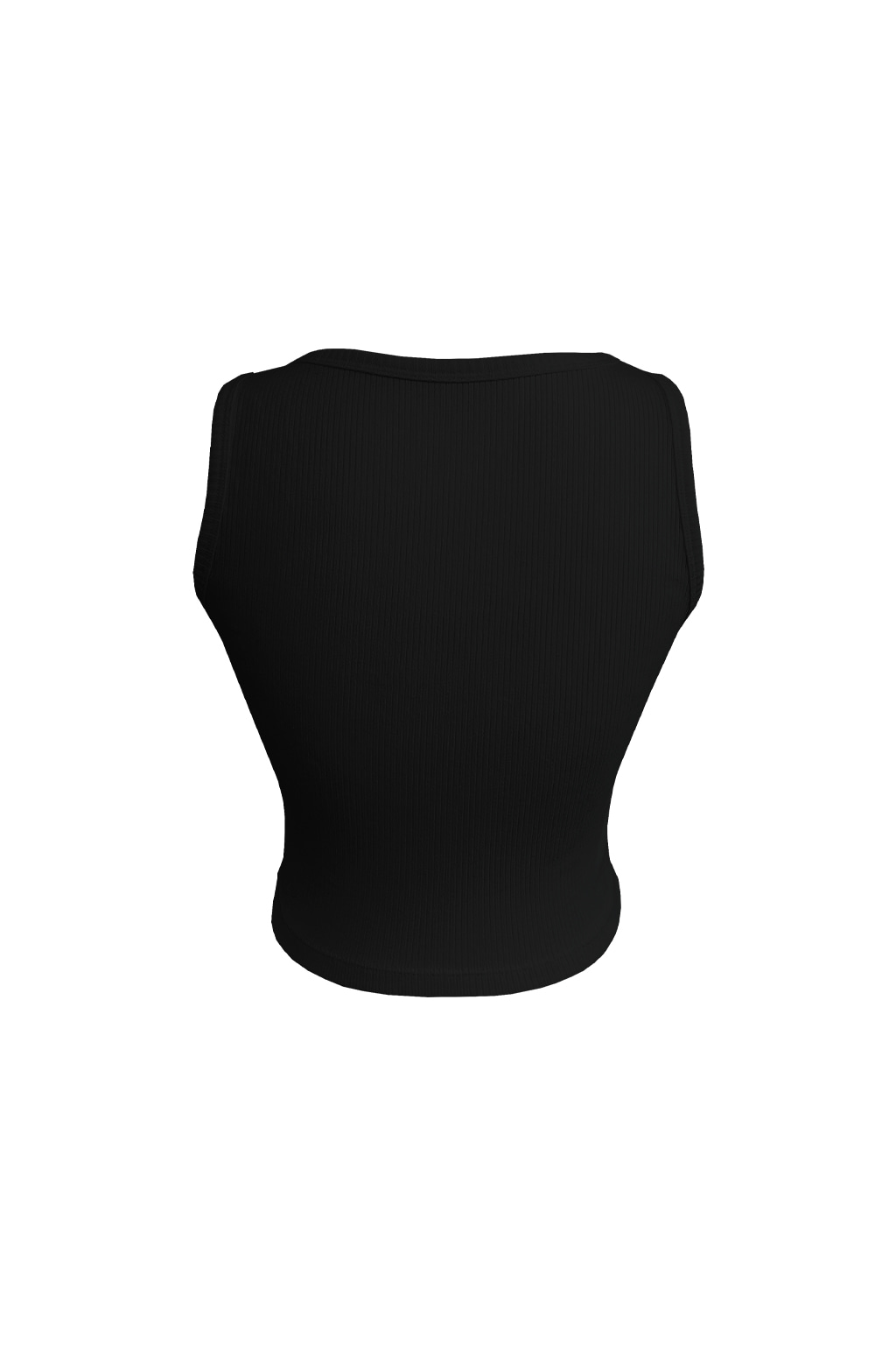 H logo elastic ribbed cropped sleeveless Black