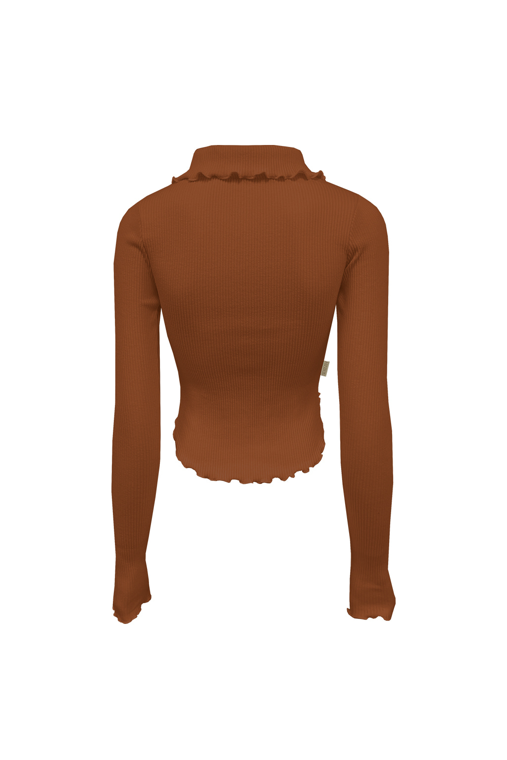 V-neck Tension Two-Way Glamour Zip-Up Rust Brown
