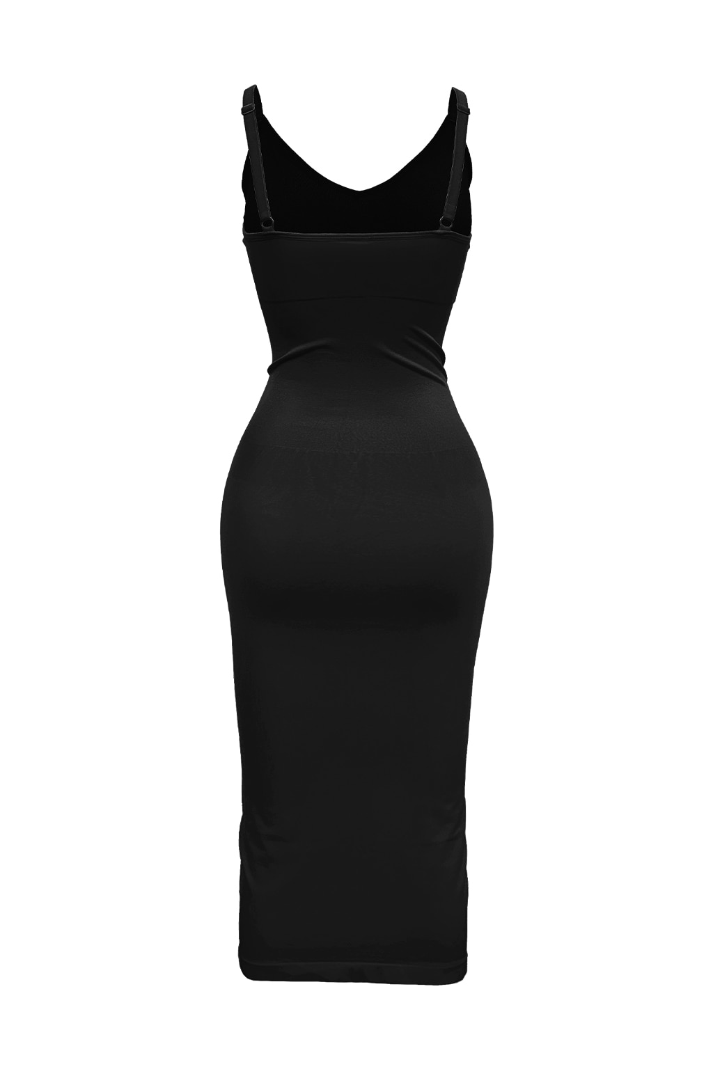 Mochi Glamour Deep V-Neck Dress Black
