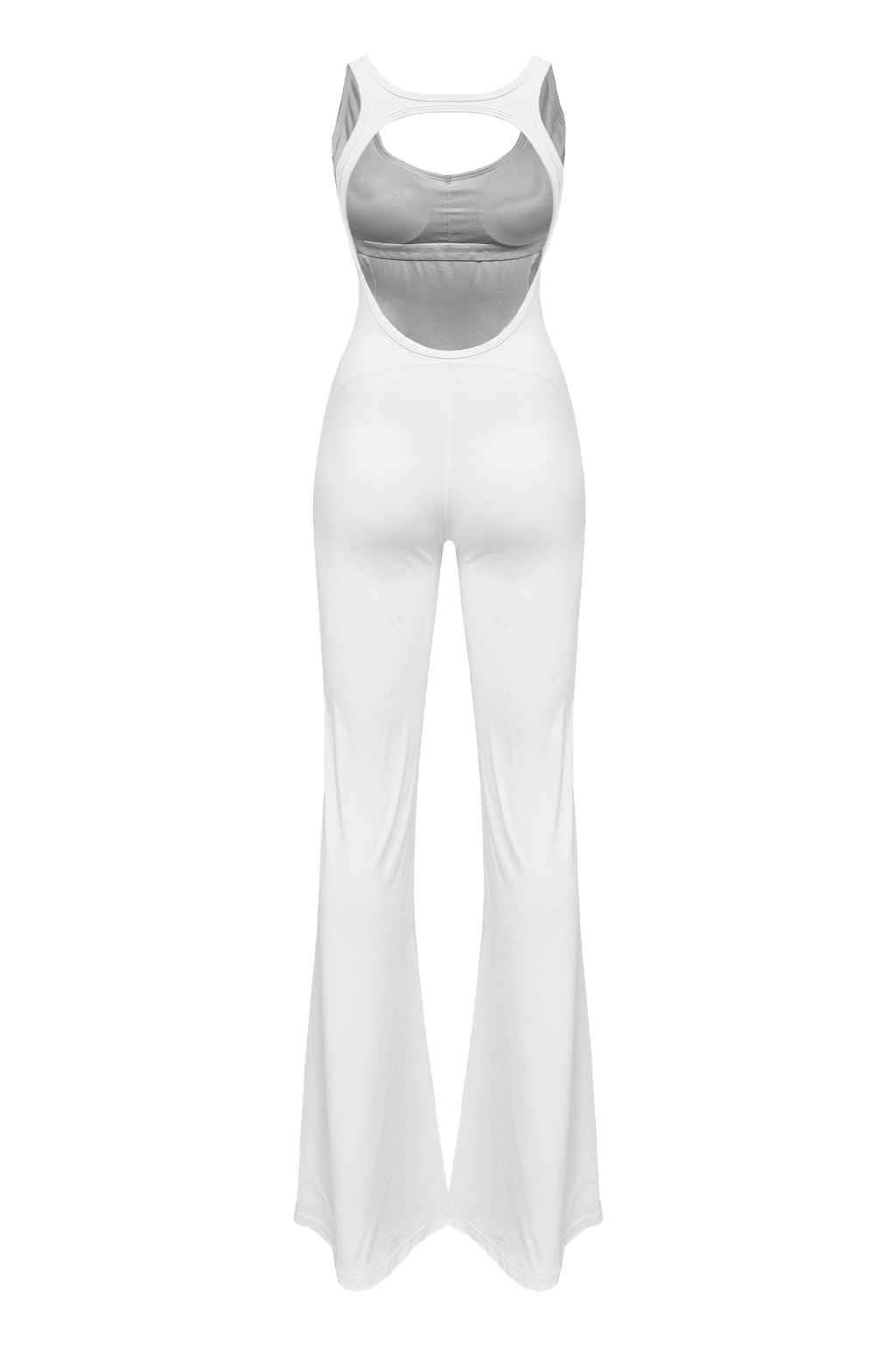 All-in-one backless jumpsuit Bootcut White