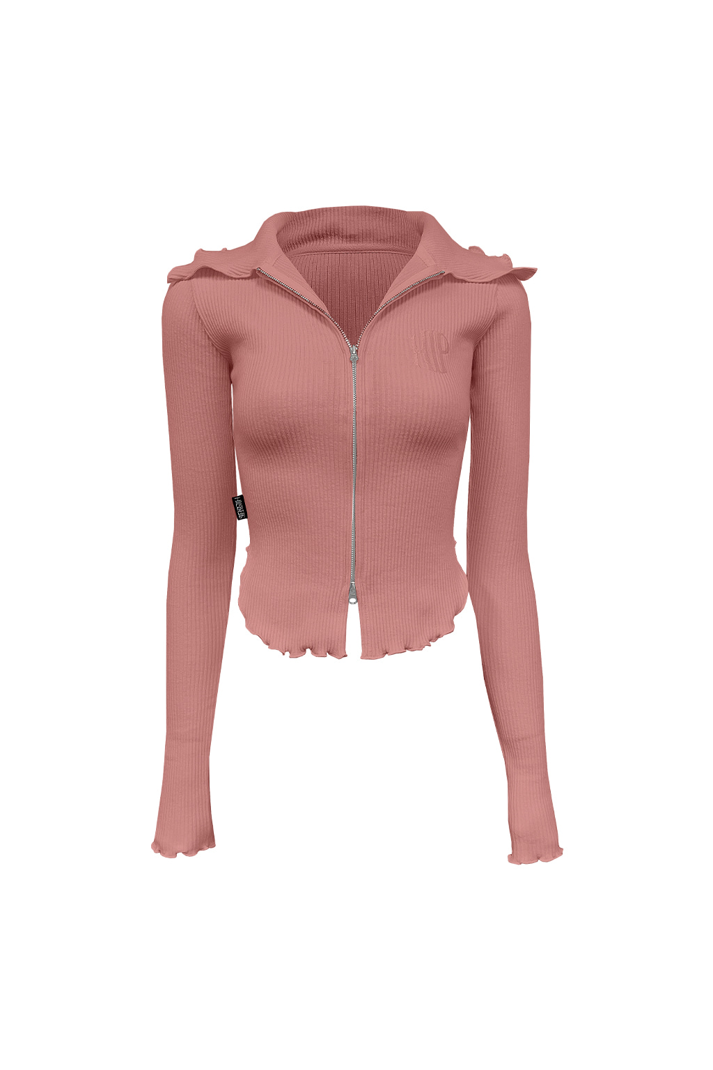Ribbed Tension Two Way Glamour Zip Up Indie Pink